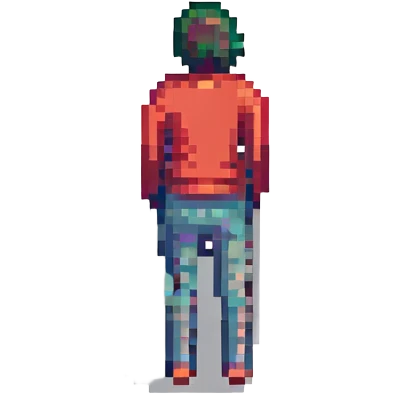 person stretching, pixel art style emoji