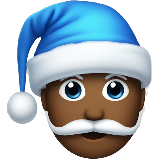 Blue Christmas hat emoji