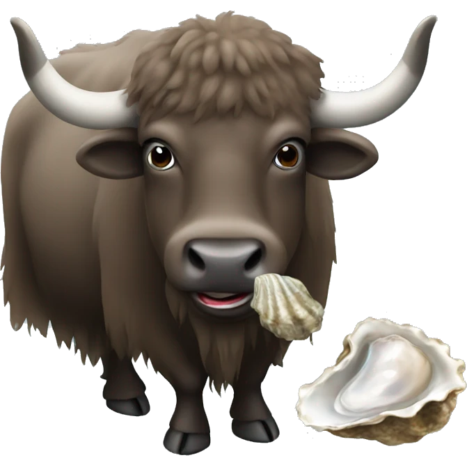 yak eating an oyster emoji