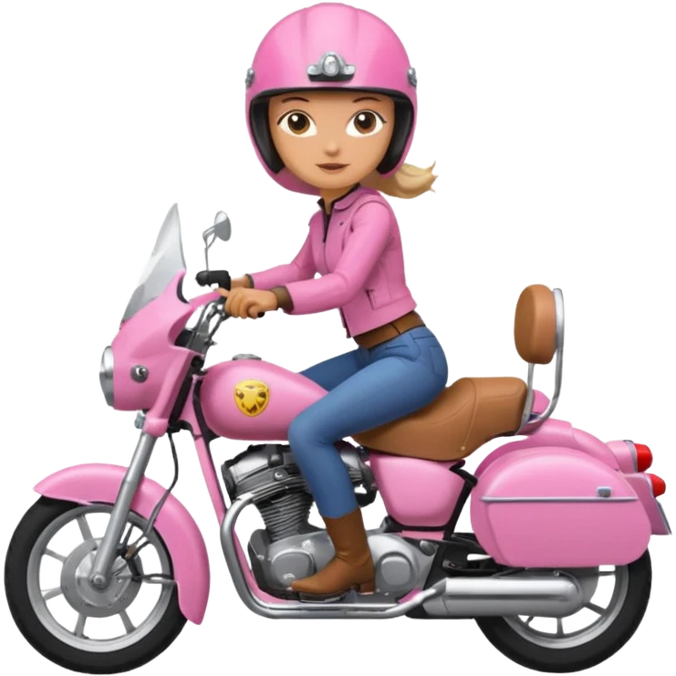 woman rider riding pink motorbiker emoji