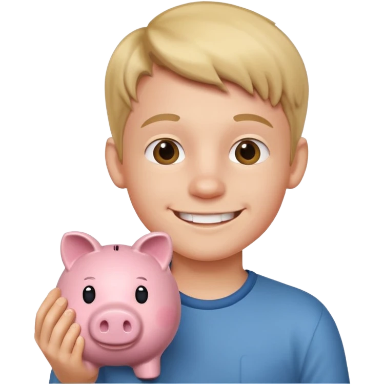 boy  with piggy bank emoji