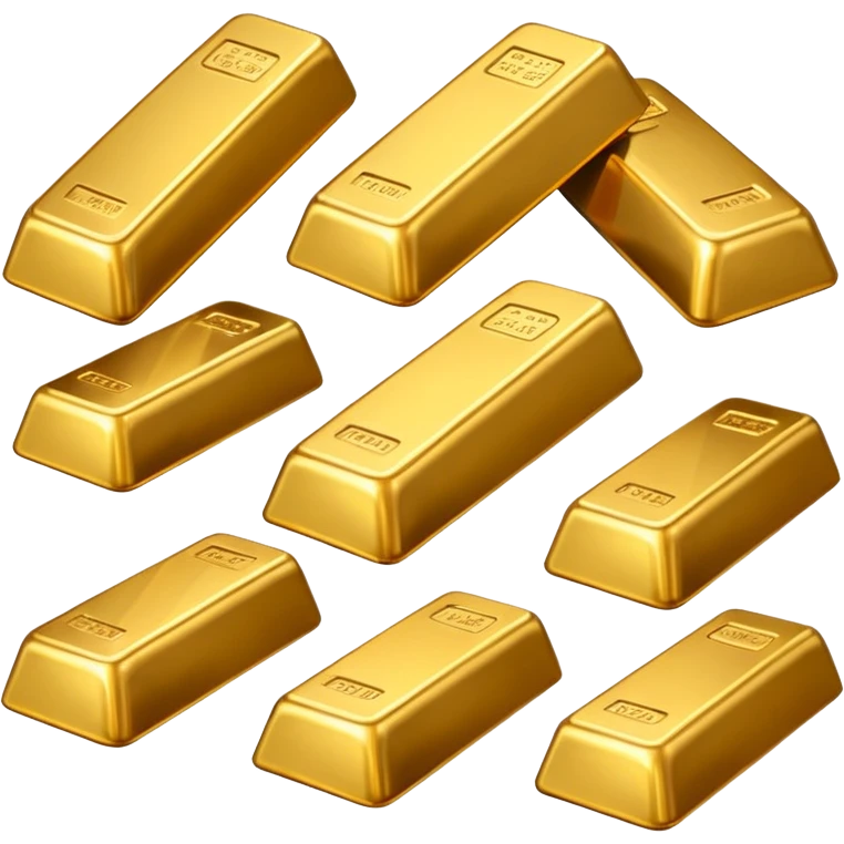 several gold bars, realistic lighting, no text or engravings, smooth surface emoji