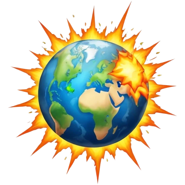 Exploding earth emoji