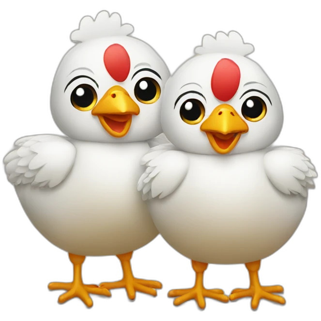 Two chicken together emoji