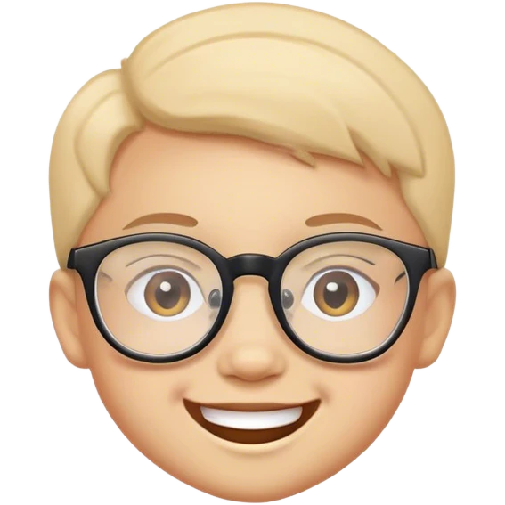 smiling children with glasses emoji