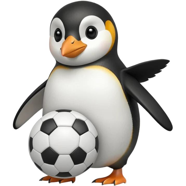 penguin with soccer ball emoji