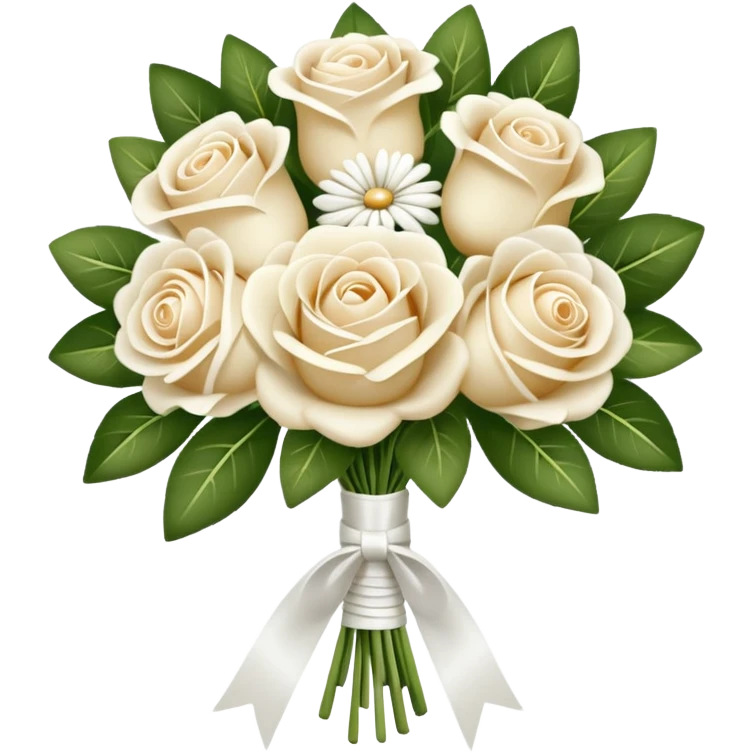 cream and white bouquet emoji