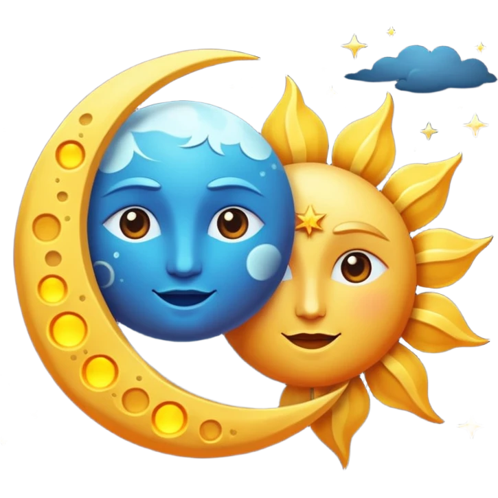 Sun and the moon solstice emoji