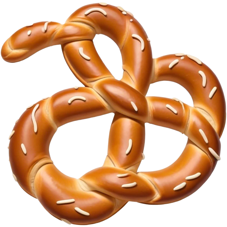 Pretzel Cinematic Realistic Pretzel Snack Emoji, depicted as a single, perfectly twisted pretzel with a glossy, salted crust, rendered with lifelike textures and warm, inviting lighting. emoji