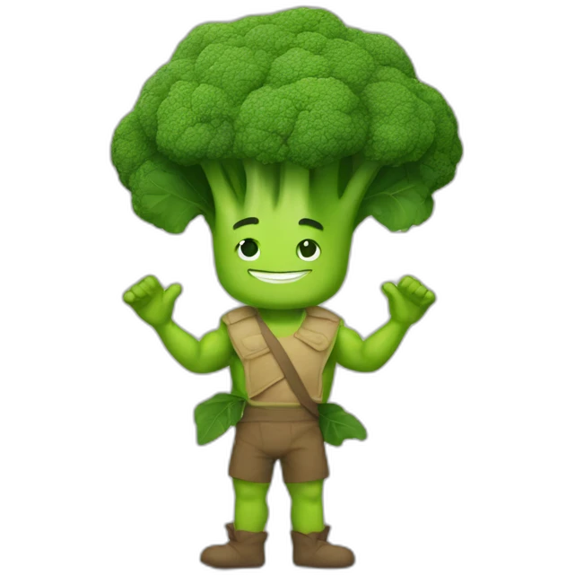 Broccoli in a Tarzan outfit emoji
