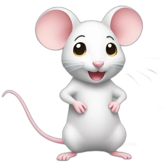 Mouse with fit emoji