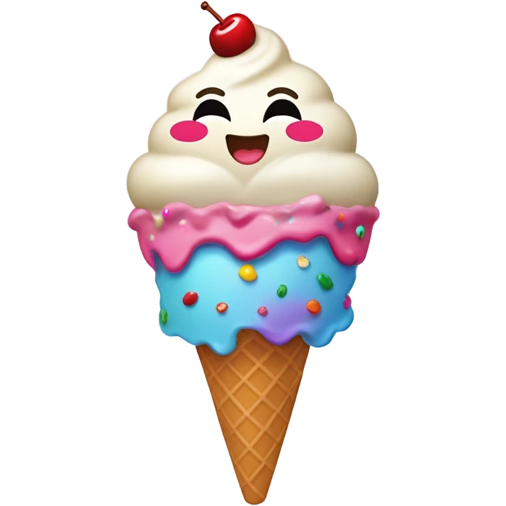 happy ice cream cone  emoji