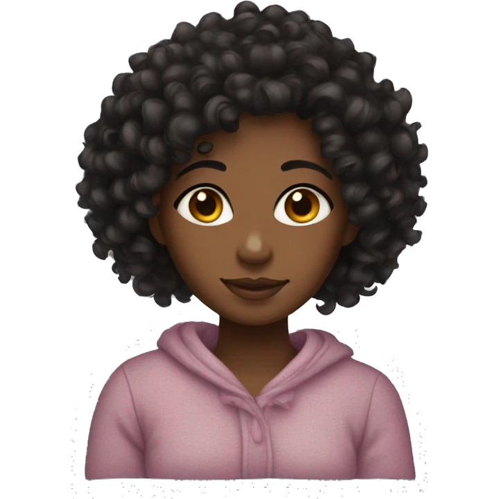 cozy curly black girl  emoji