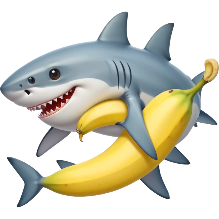 Shark wearing a banana emoji