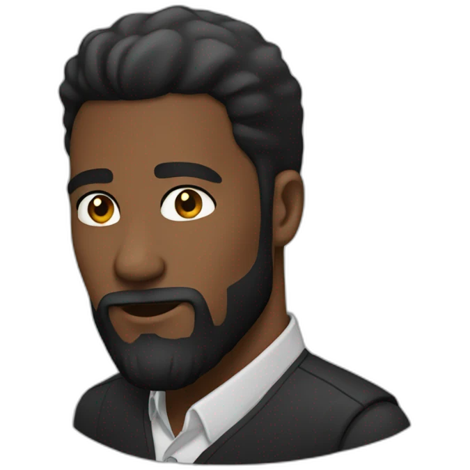 Black bearded guy emoji