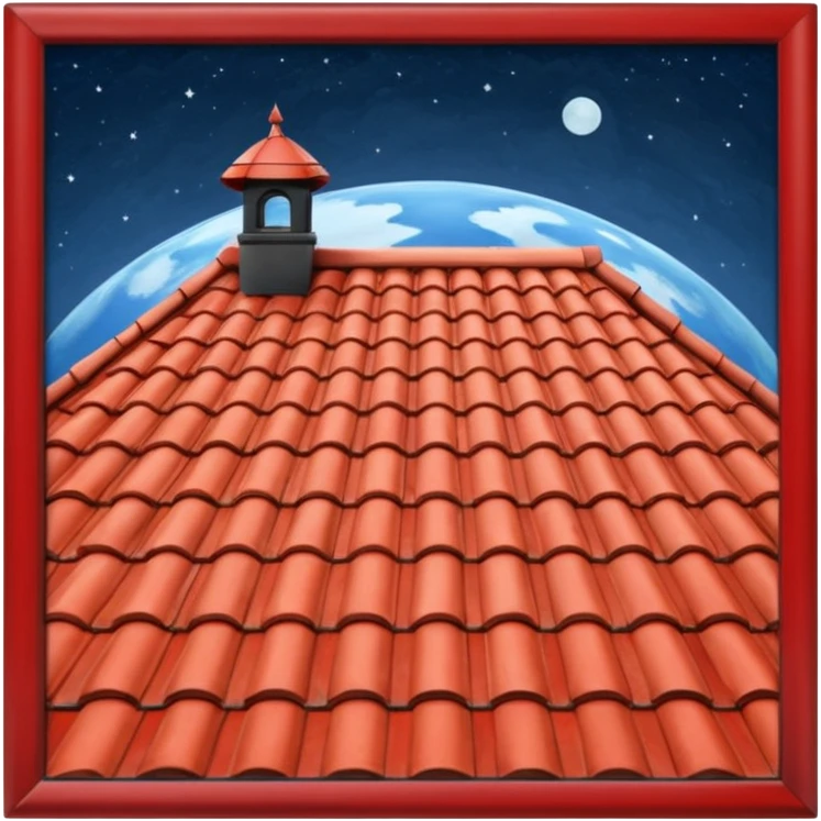 A roof on the planet emoji