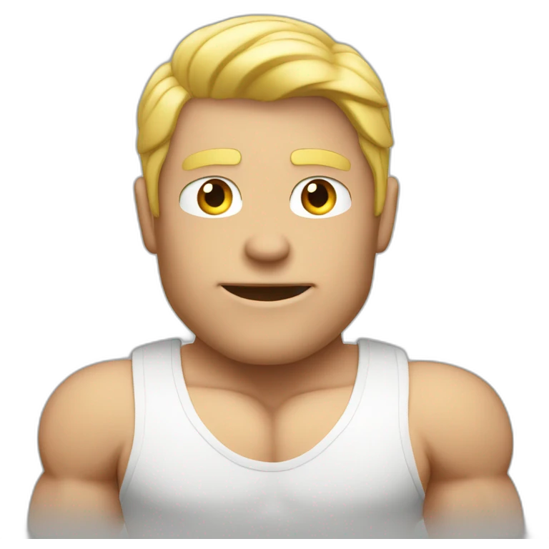 computer blond muscle guy emoji