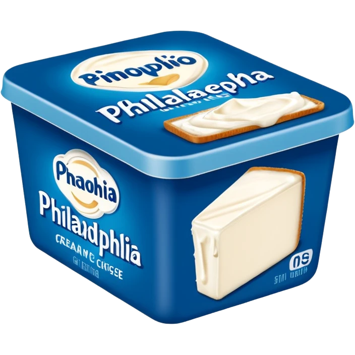 a block of PHILADELPHIA Cream Cheese with the packaging emoji