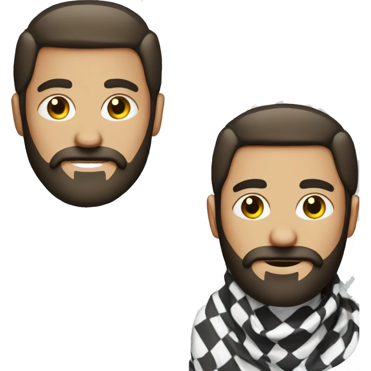 men with beard and moustache wearing keffiyeh emoji
