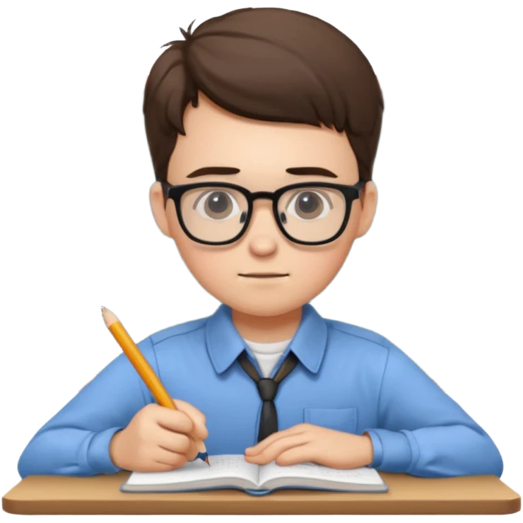 Nerd doing homework emoji