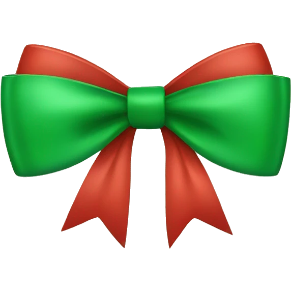 red bow and green bow emoji