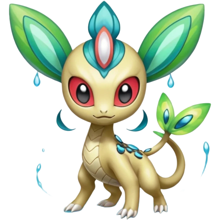 Splash-patterned emotional sparky sparky boom boom painful Meloetta-Guilmom-Salandit-Celebi-Pokémon-Fakémon-fusion-hybrid-creature emoji