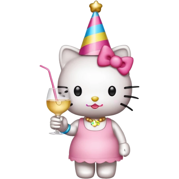 hello kitty drinking vodka  emoji