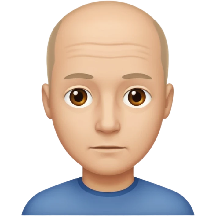 a stupid man with a very flat head emoji