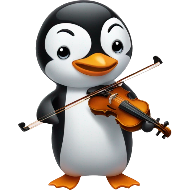 Penguin with violin emoji