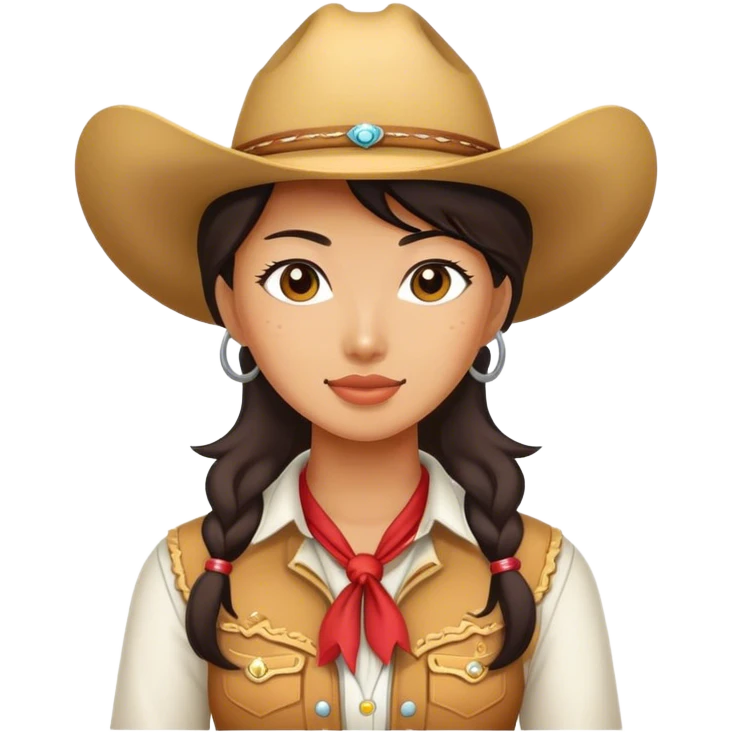 Chica vaquera morenita china  emoji