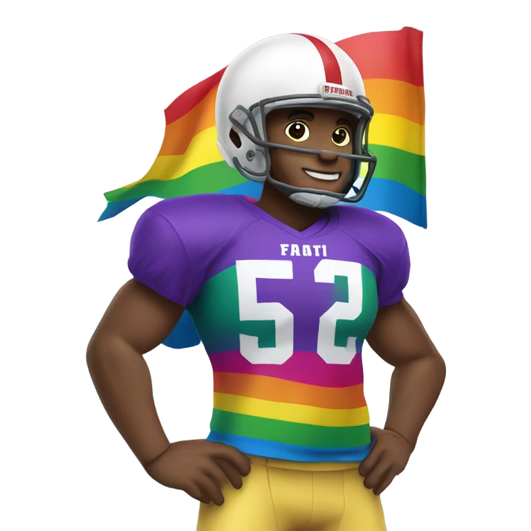 Gay football player emoji