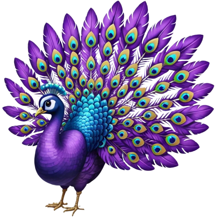 una pluma de pavo real morada emoji