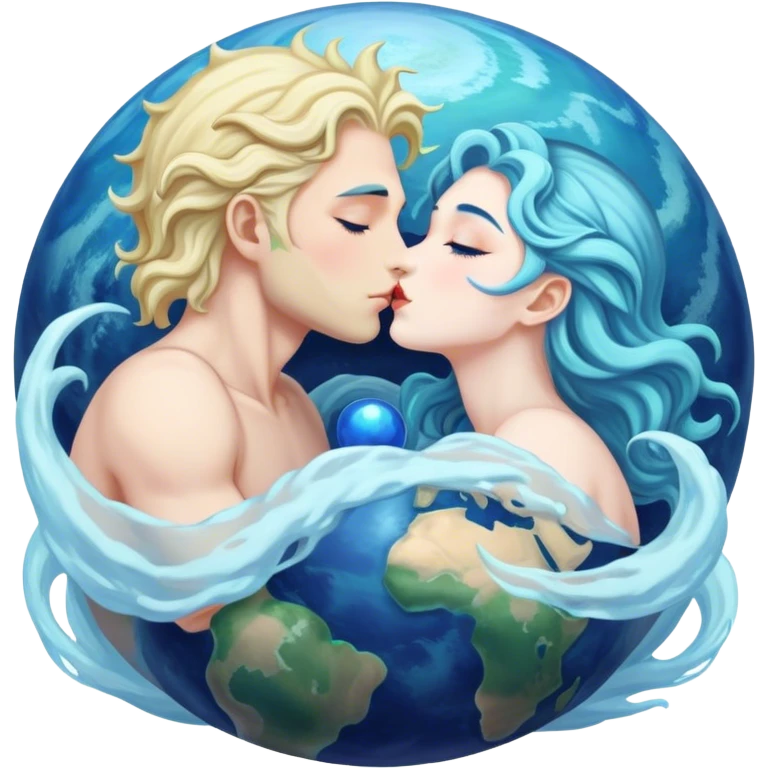 Neptune kissing earth  emoji