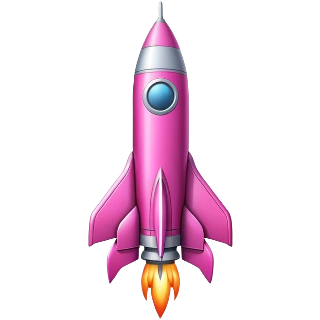 Space rocket pink emoji