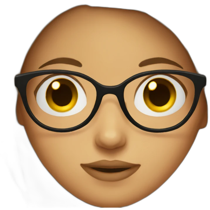 girl with brown glasses emoji