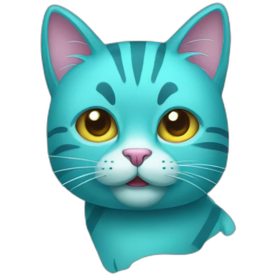 party cyan cat emoji