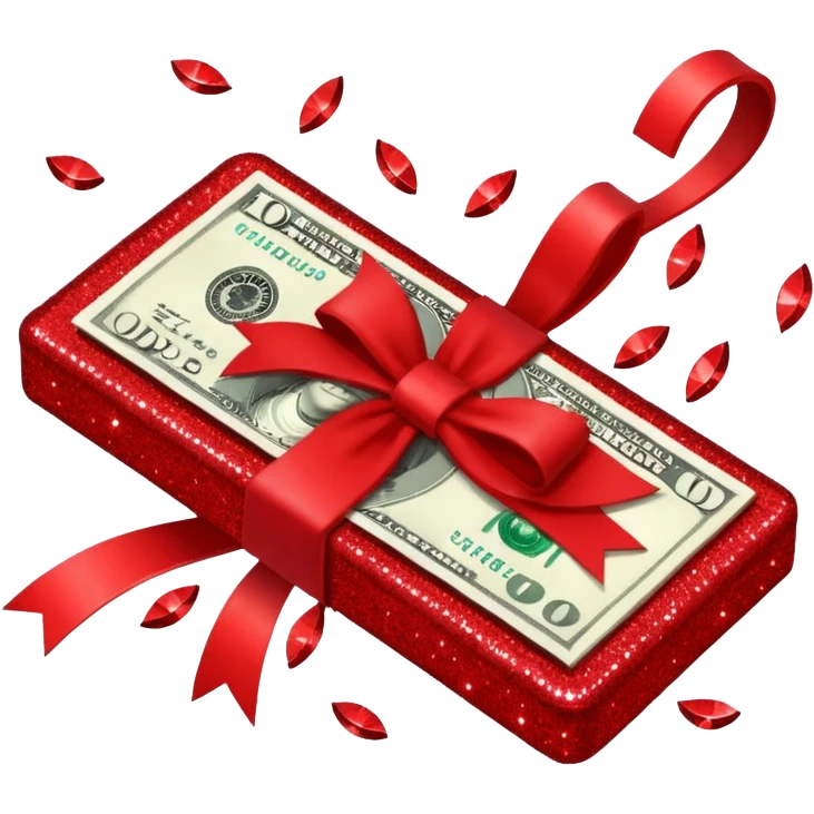red glitter money emoji