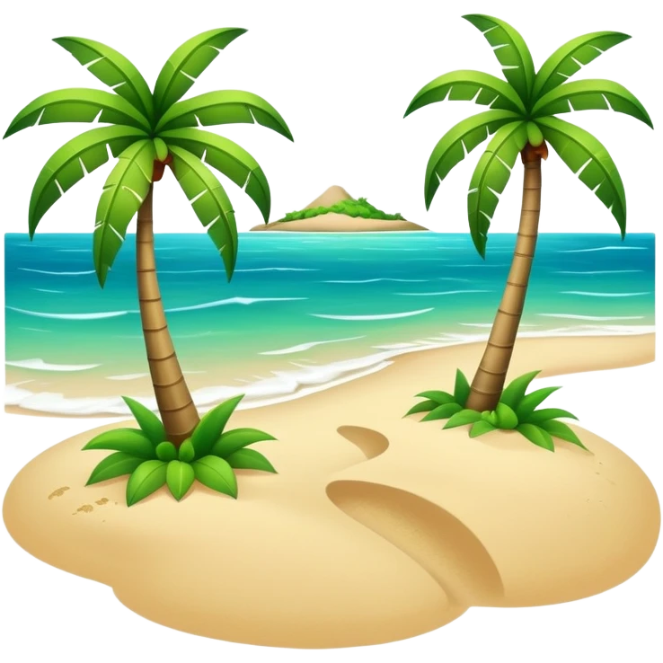 tropical island with palm trees emoji