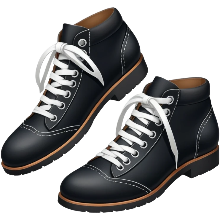 Black shoes with white laces emoji