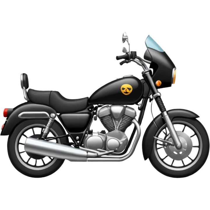 "Draw a simple everyday street motorcycle with standard design, black seat & neutral color scheme." emoji