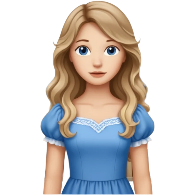 pretty female with long wavy brown hair with blonde highlights and blue eyes standing in front of a historical landmark in Germany  emoji
