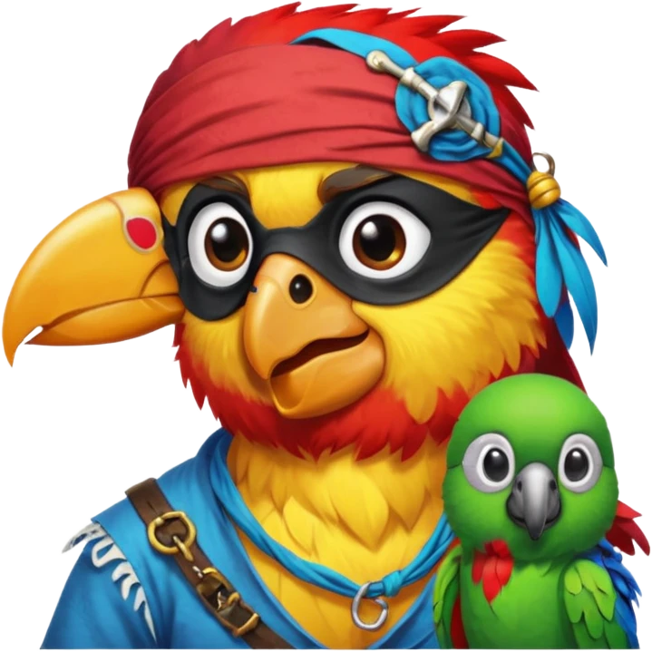 pirate and parrot emoji