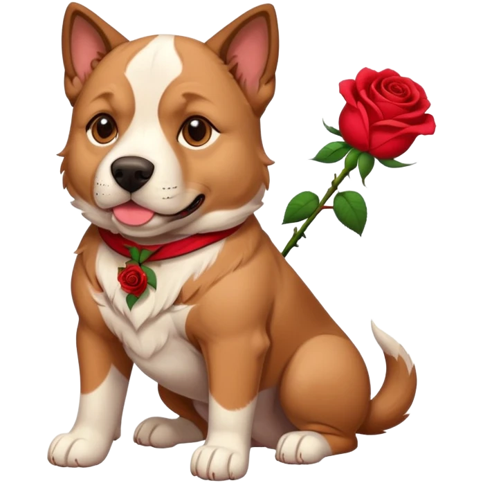 american stafford dog with a rose emoji