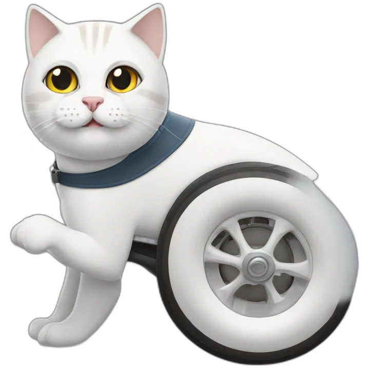 White British cat racer emoji