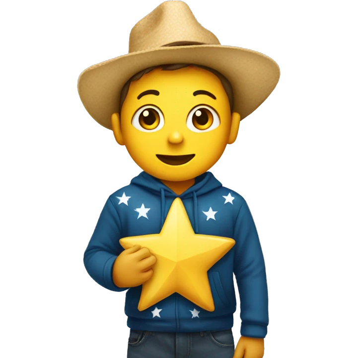 Kid dressed as a star emoji