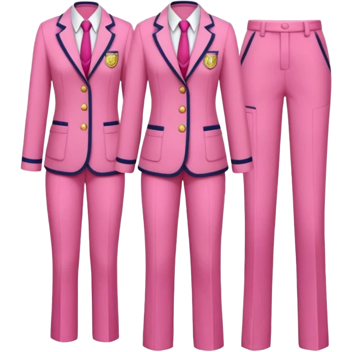pink academia uniform with pants emoji