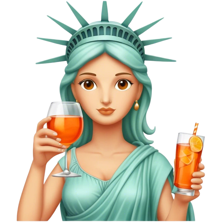 REPLACE THE TORCH OF THE STATUE OF LIBERTY FOR A GLASS OF APEROL SPRITZ emoji