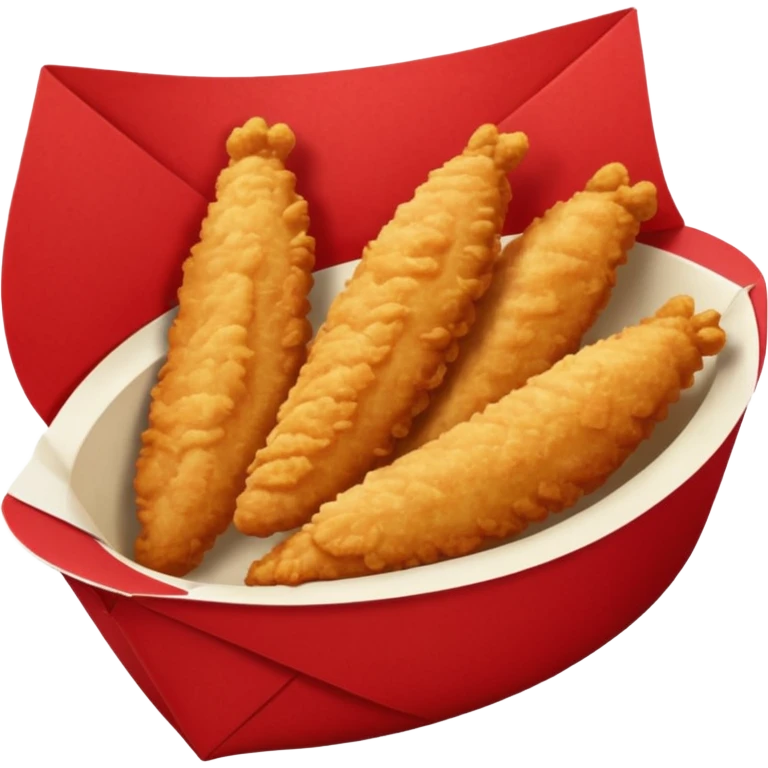 breaded chicken tenders in a red paper food boat  emoji