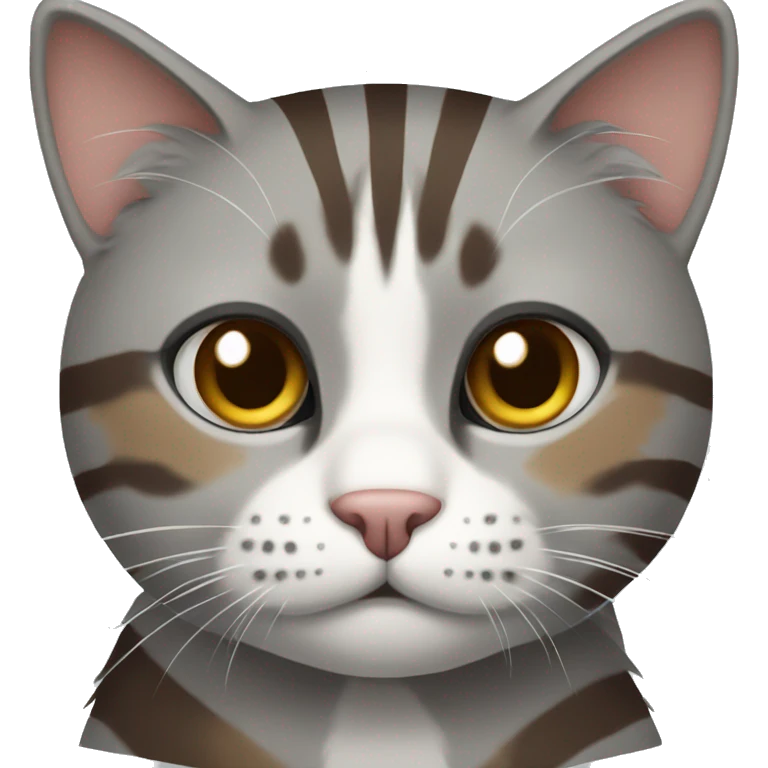 grey with brown stripes cat emoji