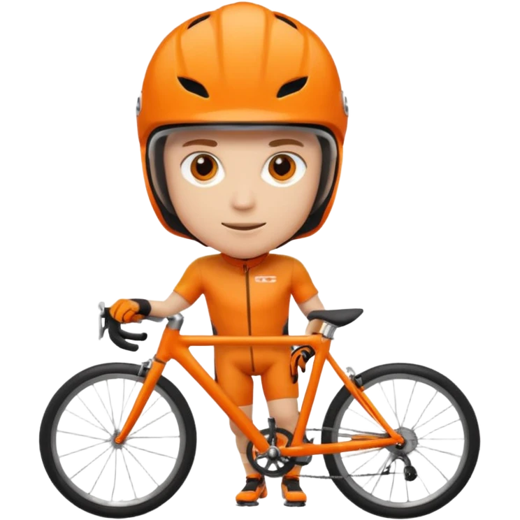 bicycle racer helmet orange emoji